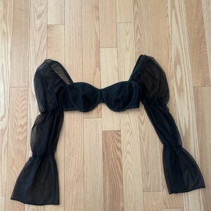 Hot Miami Styles Black Bustier Crop Top